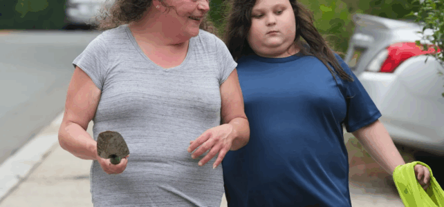 Max Luoni 12 and his mother Theresa.