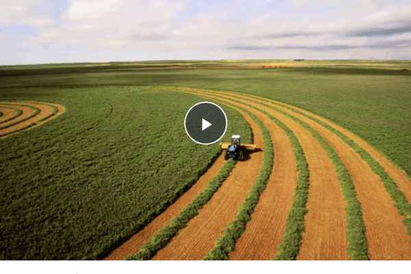 Plow driving through a field