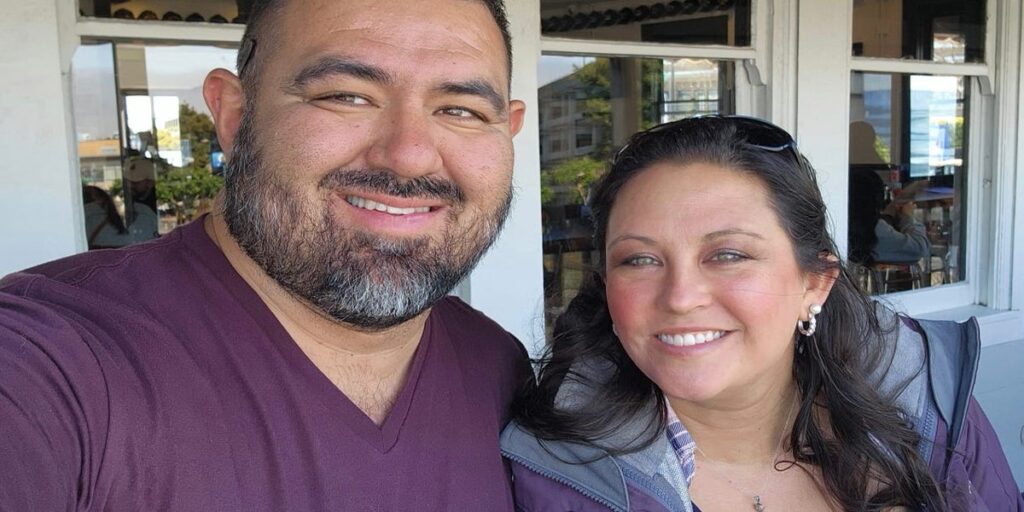 A selfie of Steven Gomez and his wife