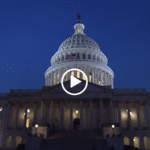 The U.S. Capitol with a play button overlaid